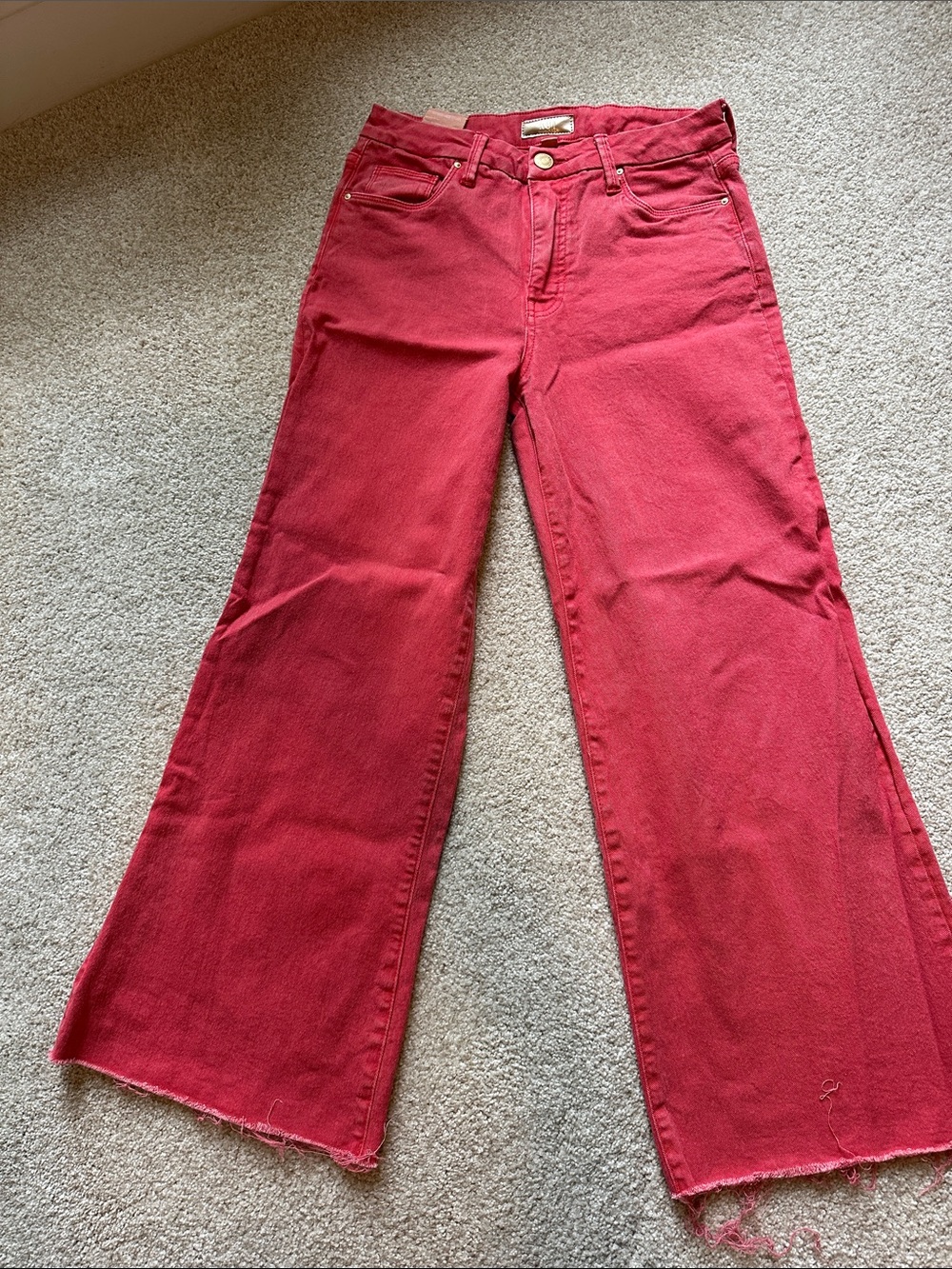 Kut from the Kloth Red Wide-Leg High-Rise Jeans